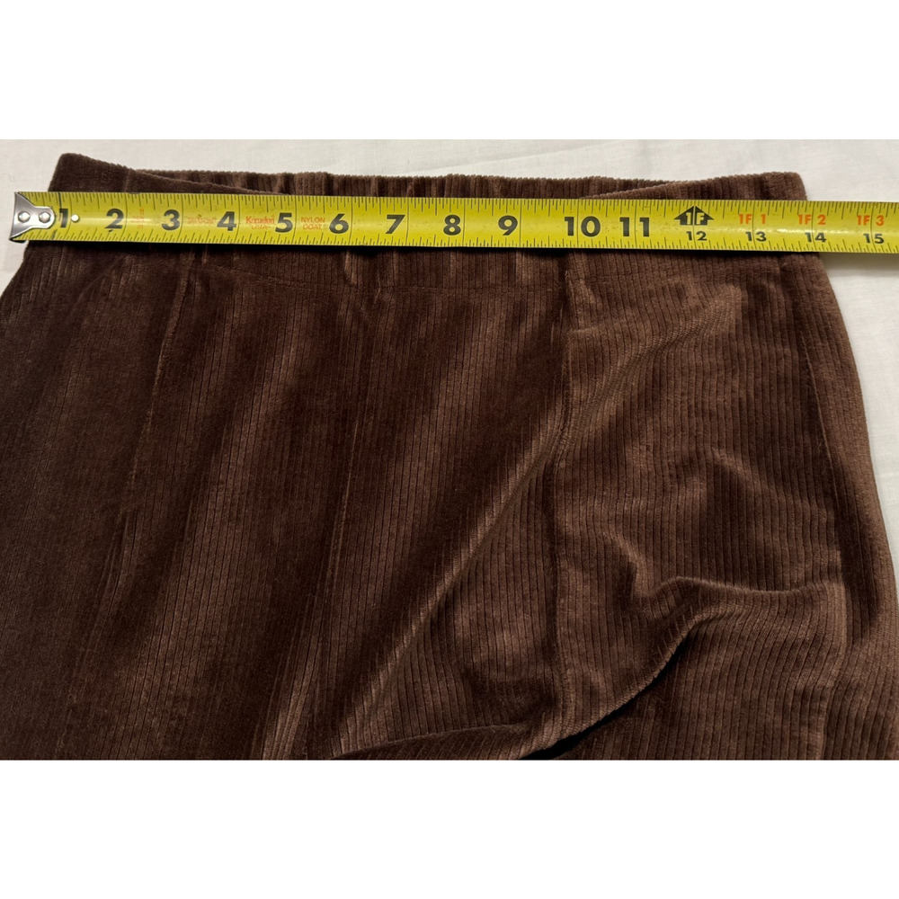 SO Goods For Life Pants Womens Jr M Brown Rib Velour High Rise Flare Split Hem - Picture 4 of 8